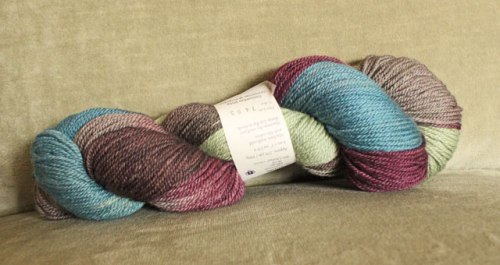 Christmas at Downton.  I love the colors of this hand-dyed yarn!